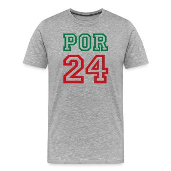 Portugal - T-shirt bio Premium Homme - gris chiné - Devant - Damien (186cm)