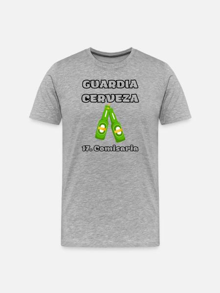 Bierpolizei - Männer Premium Bio T-Shirt - Grau meliert