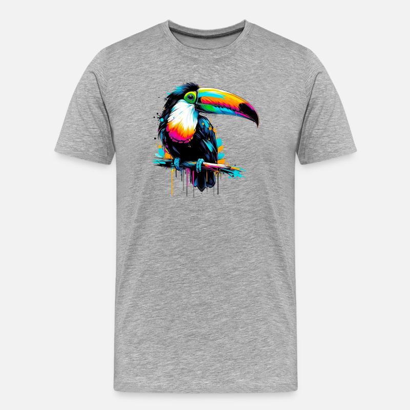 Tukan - Männer Premium Bio T-Shirt - Grau meliert
