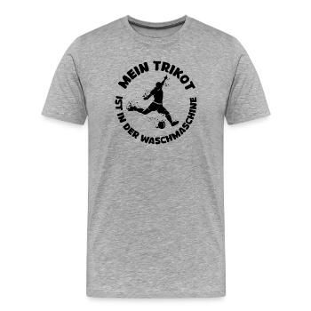 Mein Trikot Fußball lustige Sprüche Waschmaschine - Männer Premium Bio T-Shirt - Grau meliert - Vorne - Damien (186cm)