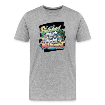 Profitez de la retraite dans le lagon - T-shirt bio Premium Homme - gris chiné - Devant - Damien (186cm)