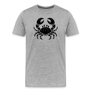 Krebs - Männer Premium Bio T-Shirt - Grau meliert - Vorne - Damien (186cm)