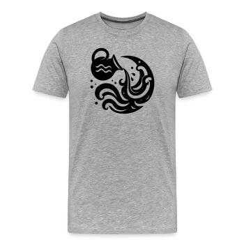 Verseau - T-shirt bio Premium Homme - gris chiné - Devant - Damien (186cm)
