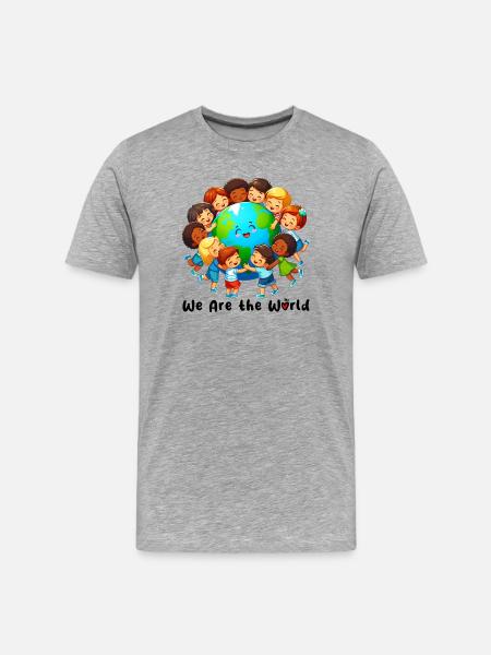 We Are the World - Men's Premium Organic T-Shirt - heather grey