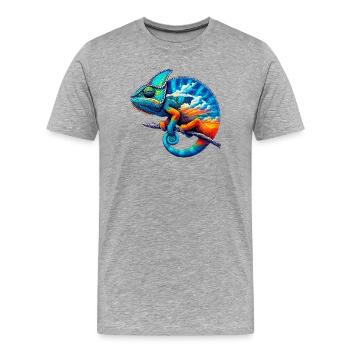 Chameleon - Men's Premium Organic T-Shirt - heather grey - Front - Damien (186cm)