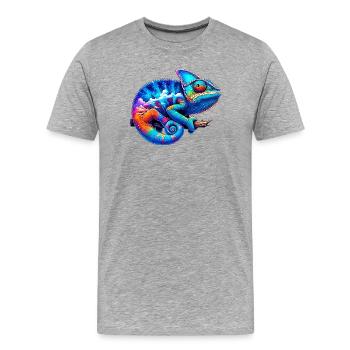 Caméléon - T-shirt bio Premium Homme - gris chiné - Devant - Damien (186cm)