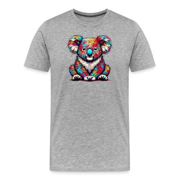 Koala - Männer Premium Bio T-Shirt - Grau meliert - Vorne - Damien (186cm)