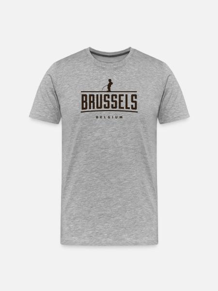 Brussels Belgium Manneken Pis - Men's Premium Organic T-Shirt - heather grey