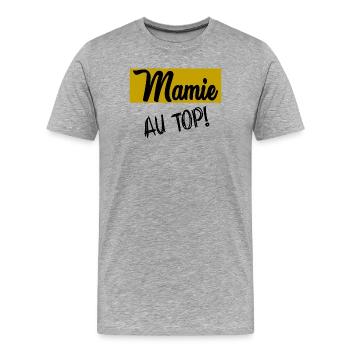 OMA. OMA. MUTTERTAG - Männer Premium Bio T-Shirt - Grau meliert - Vorne - Damien (186cm)