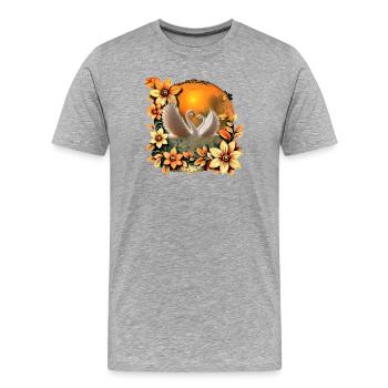 Schöne verliebte Schwäne. - Männer Premium Bio T-Shirt - Grau meliert - Vorne - Damien (186cm)