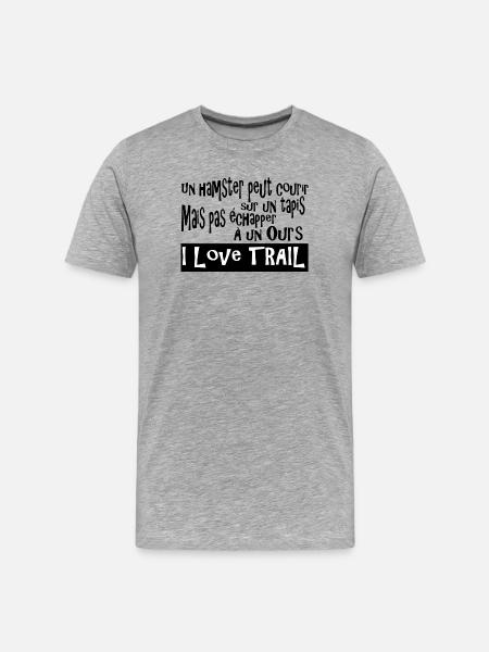Trail Ours Hamster - T-shirt bio Premium Homme - gris chiné
