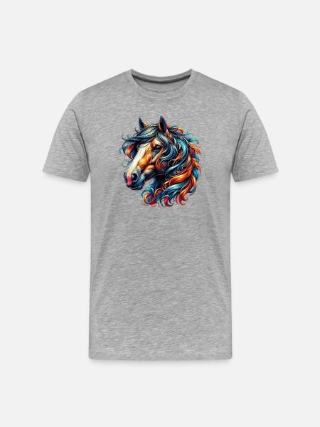 Horse - Men's Premium Organic T-Shirt - heather grey