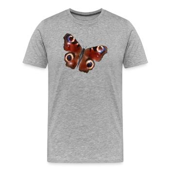 gorgeous peacock butterfly - Men's Premium Organic T-Shirt - heather grey - Front - Damien (186cm)