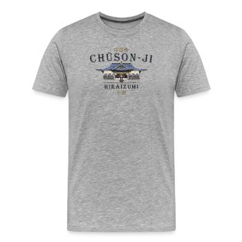 Japon Chuson-ji, temple bouddhiste, Hiraizumi - T-shirt bio Premium Homme - gris chiné - Devant - Damien (186cm)