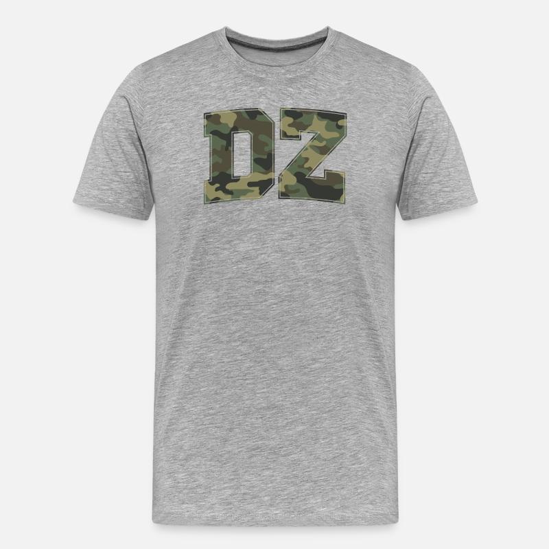 Militärischer Tarnbrief 3D - Männer Premium Bio T-Shirt - Grau meliert
