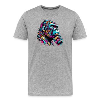 Gorilla - Männer Premium Bio T-Shirt - Grau meliert - Vorne - Damien (186cm)