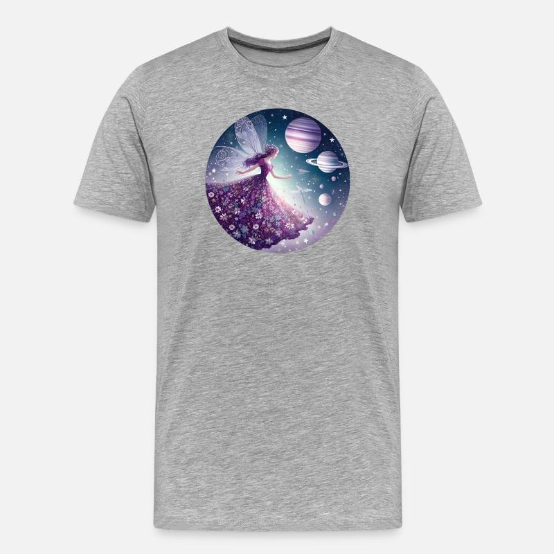 Fee der Wünsche - Männer Premium Bio T-Shirt - Grau meliert