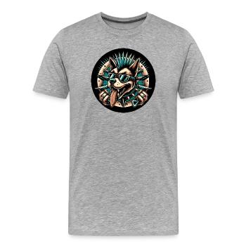 Punk Dog - Men's Premium Organic T-Shirt - heather grey - Front - Damien (186cm)