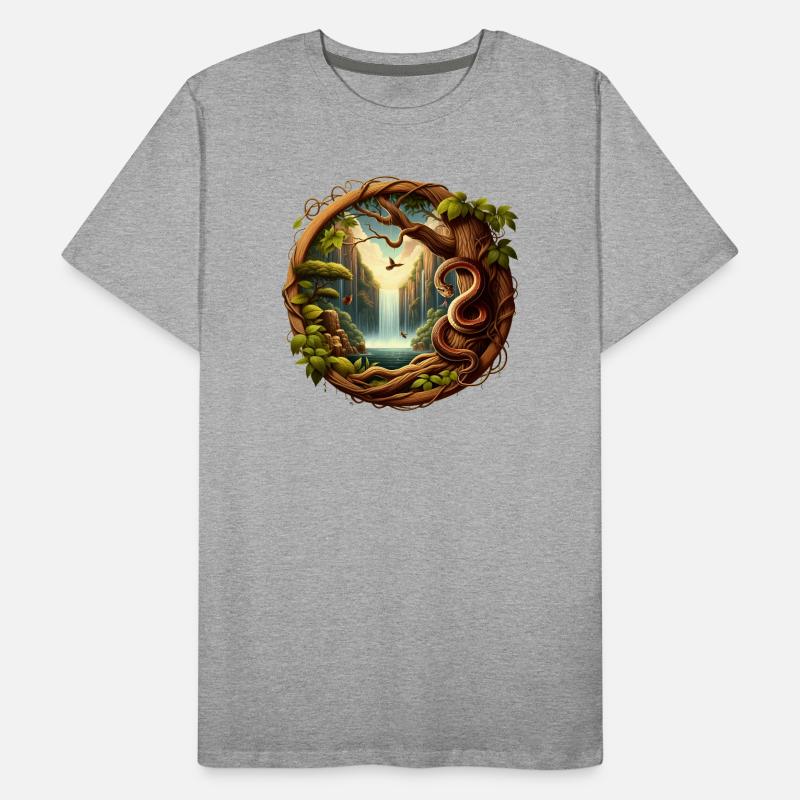 Queue in front of waterfall 1 Men's Premium Organic T-Shirt