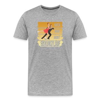 Kufen - Magie - Anmut - Eiskunstlauf - Männer Premium Bio T-Shirt - Grau meliert - Vorne - Damien (186cm)