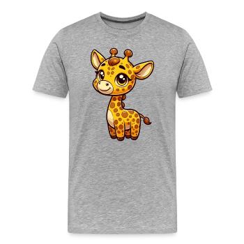 A whimsical cartoon style giraffe - Men's Premium Organic T-Shirt - heather grey - Front - Damien (186cm)
