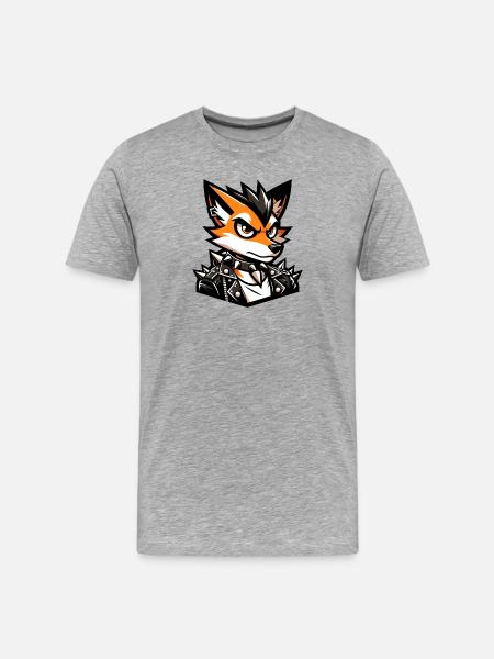 A cartoon style punk rock fox - Men's Premium Organic T-Shirt - heather grey