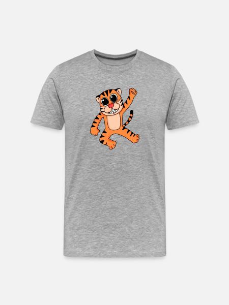 Tiger - Men's Premium Organic T-Shirt - heather grey