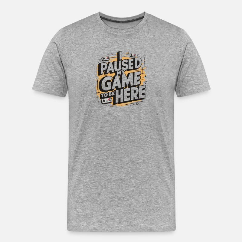 Game Break Geschenk - Gamer - Männer Premium Bio T-Shirt - Grau meliert