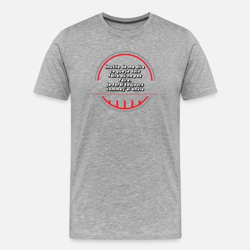 Ich mache, was ich will - Männer Premium Bio T-Shirt - Grau meliert