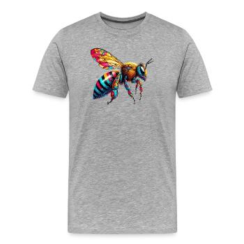 Bee - Men's Premium Organic T-Shirt - heather grey - Front - Damien (186cm)