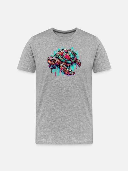 Turtle - Men's Premium Organic T-Shirt - heather grey