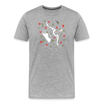 Couleur du Sagittaire - T-shirt bio Premium Homme - gris chiné - Devant - Damien (186cm)