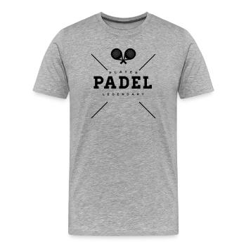 Padel Sport - T-shirt bio Premium Homme - gris chiné - Devant - Damien (186cm)