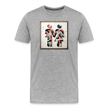 couple main dans la main - T-shirt bio Premium Homme - gris chiné - Devant - Damien (186cm)