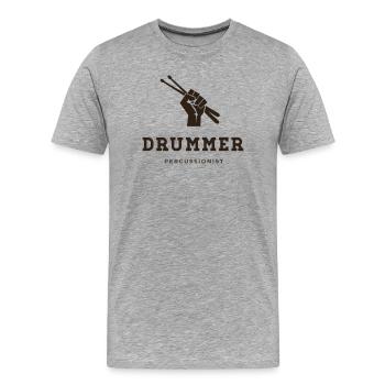 Schlagzeuger, Perkussionist - Männer Premium Bio T-Shirt - Grau meliert - Vorne - Damien (186cm)