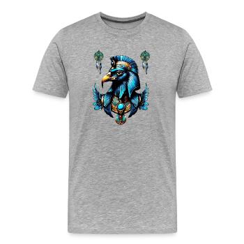 Horus, the Egyptian falcon god. - Men's Premium Organic T-Shirt - heather grey - Front - Damien (186cm)