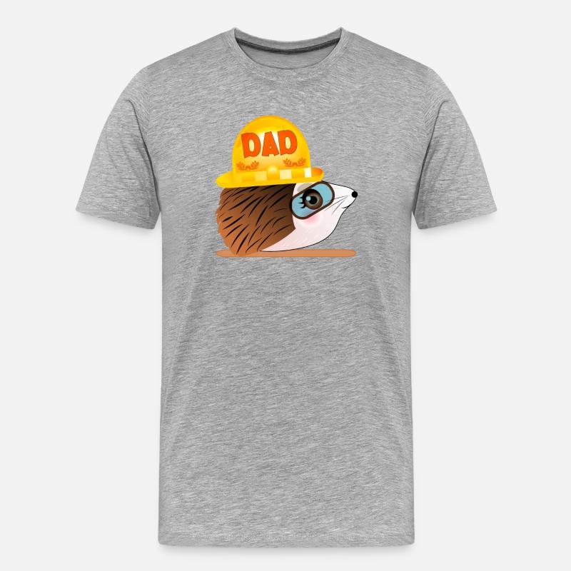 Papa hérisson - Construction - T-shirt bio Premium Homme - gris chiné