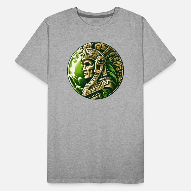 Ancient Aztec Warrior Gold Earth Men's Premium Organic T-Shirt