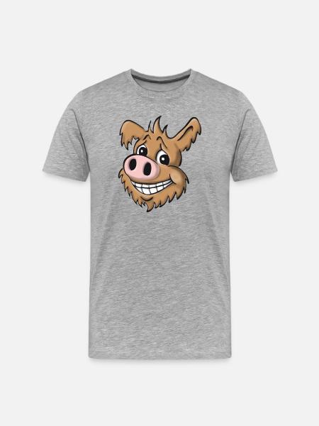 Pig dog loyal - Men's Premium Organic T-Shirt - heather grey