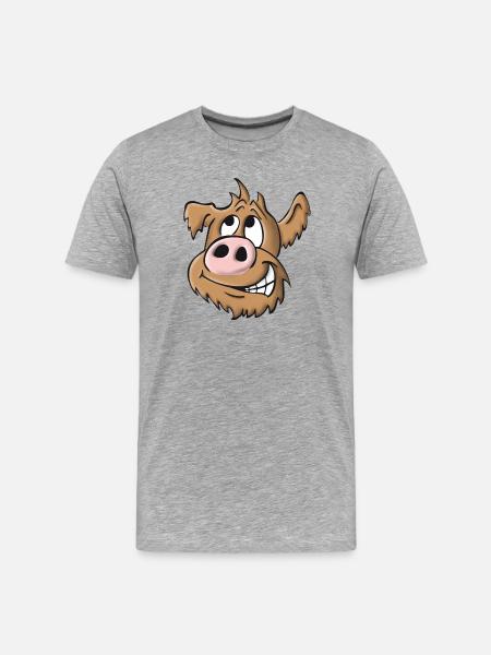 Schweinehund frech - Männer Premium Bio T-Shirt - Grau meliert
