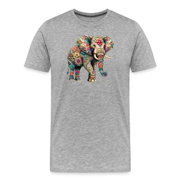 Éléphant - T-shirt bio Premium Homme - gris chiné - Devant - Damien (186cm)