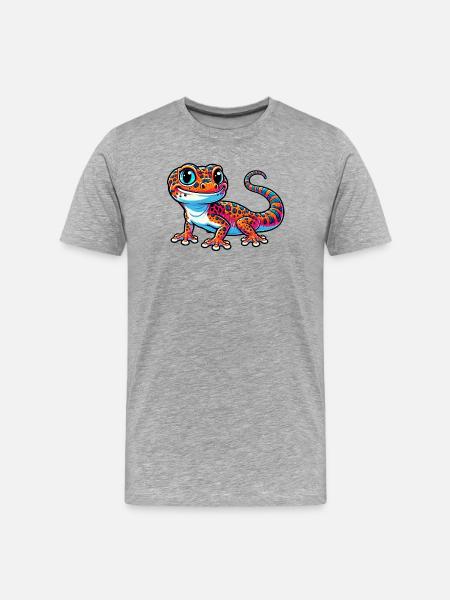 Gecko - Men's Premium Organic T-Shirt - heather grey