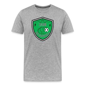 Roi du football. Pour papa, papy. Récompense foot - T-shirt bio Premium Homme - gris chiné - Devant - Damien (186cm)