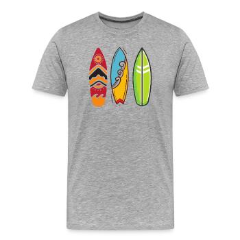 Wellenreiterbretter - Männer Premium Bio T-Shirt - Grau meliert - Vorne - Damien (186cm)