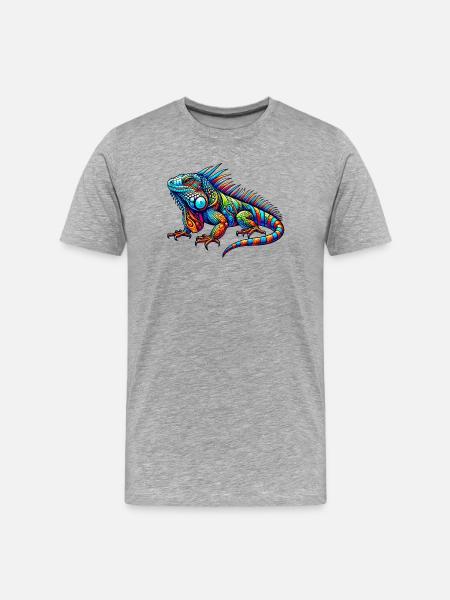 Iguana - Men's Premium Organic T-Shirt - heather grey