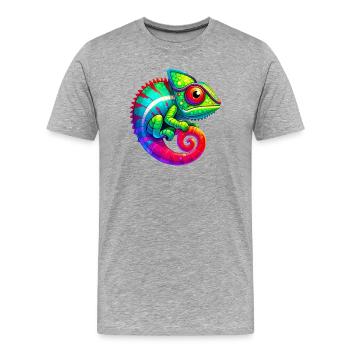 Caméléon - T-shirt bio Premium Homme - gris chiné - Devant - Damien (186cm)