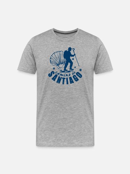 Jakobsweg, Jakobsweg - Männer Premium Bio T-Shirt - Grau meliert