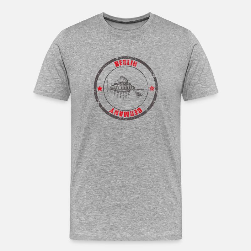 Berlin Berliner Spree - Männer Premium Bio T-Shirt - Grau meliert