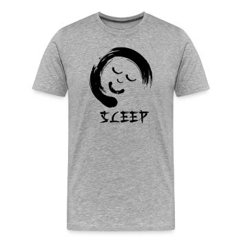 Enzo zen smiley Ensie Sleep - T-shirt bio Premium Homme - gris chiné - Devant - Damien (186cm)