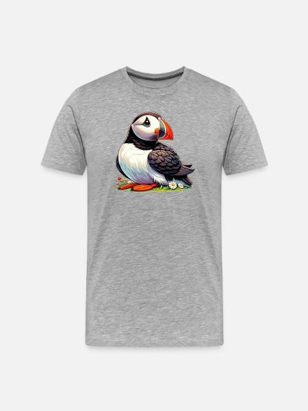 Puffin - Men's Premium Organic T-Shirt - heather grey